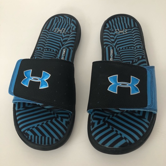 under armour blue slides